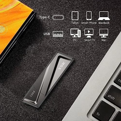 SSK 128GB USB Flash Drive up to 550MB/s USB 3.2 Gen2 | Fast Transfer & Durable Zinc Alloy Shell thumbnail 5