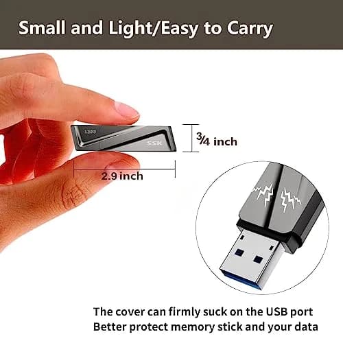 SSK 128GB USB Flash Drive up to 550MB/s USB 3.2 Gen2 | Fast Transfer & Durable Zinc Alloy Shell thumbnail 3