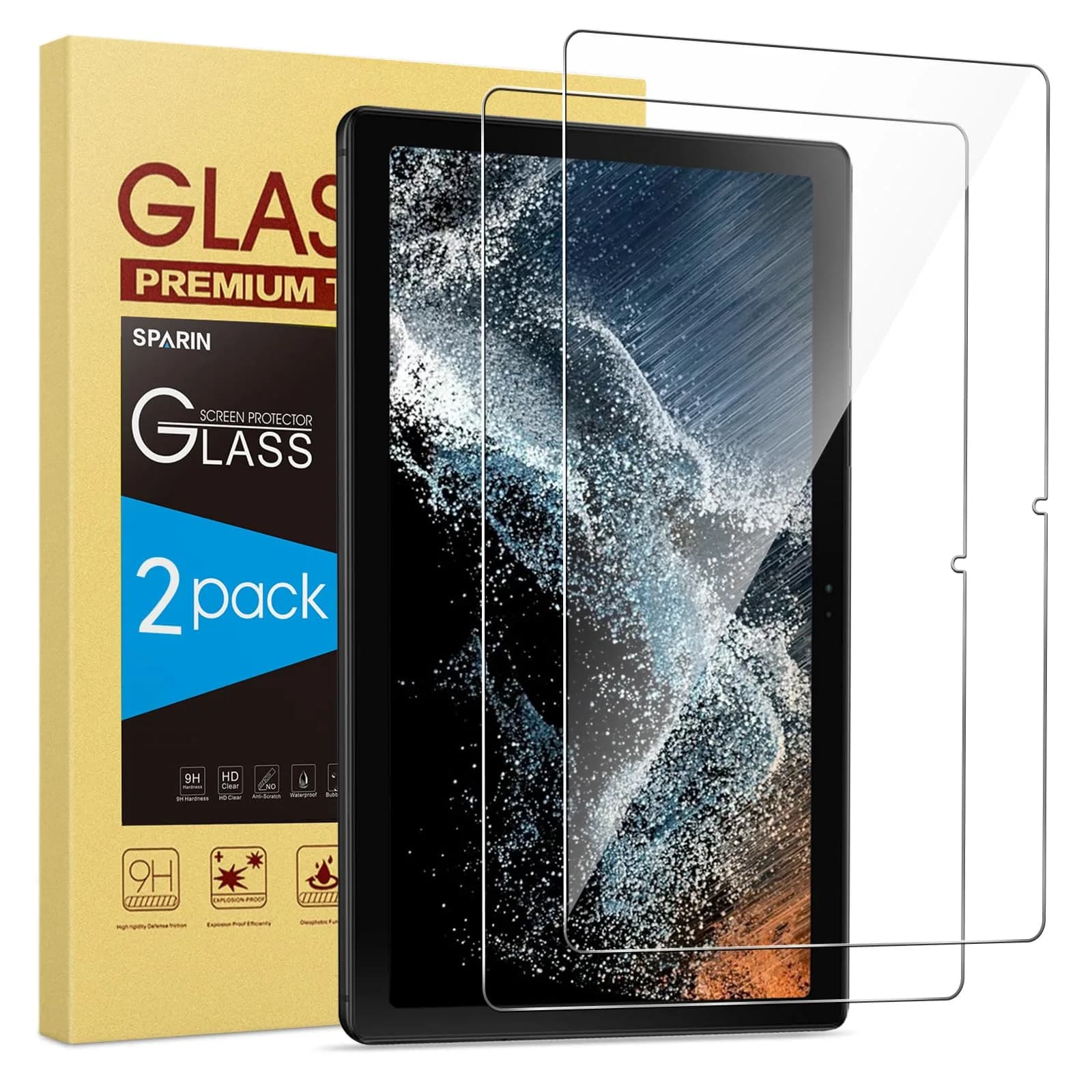 SPARIN 2 Pack Tempered Glass Screen Protector for Samsung Galaxy Tab A8 10.5 inch | 9H Hardness, 99.99% Clarity