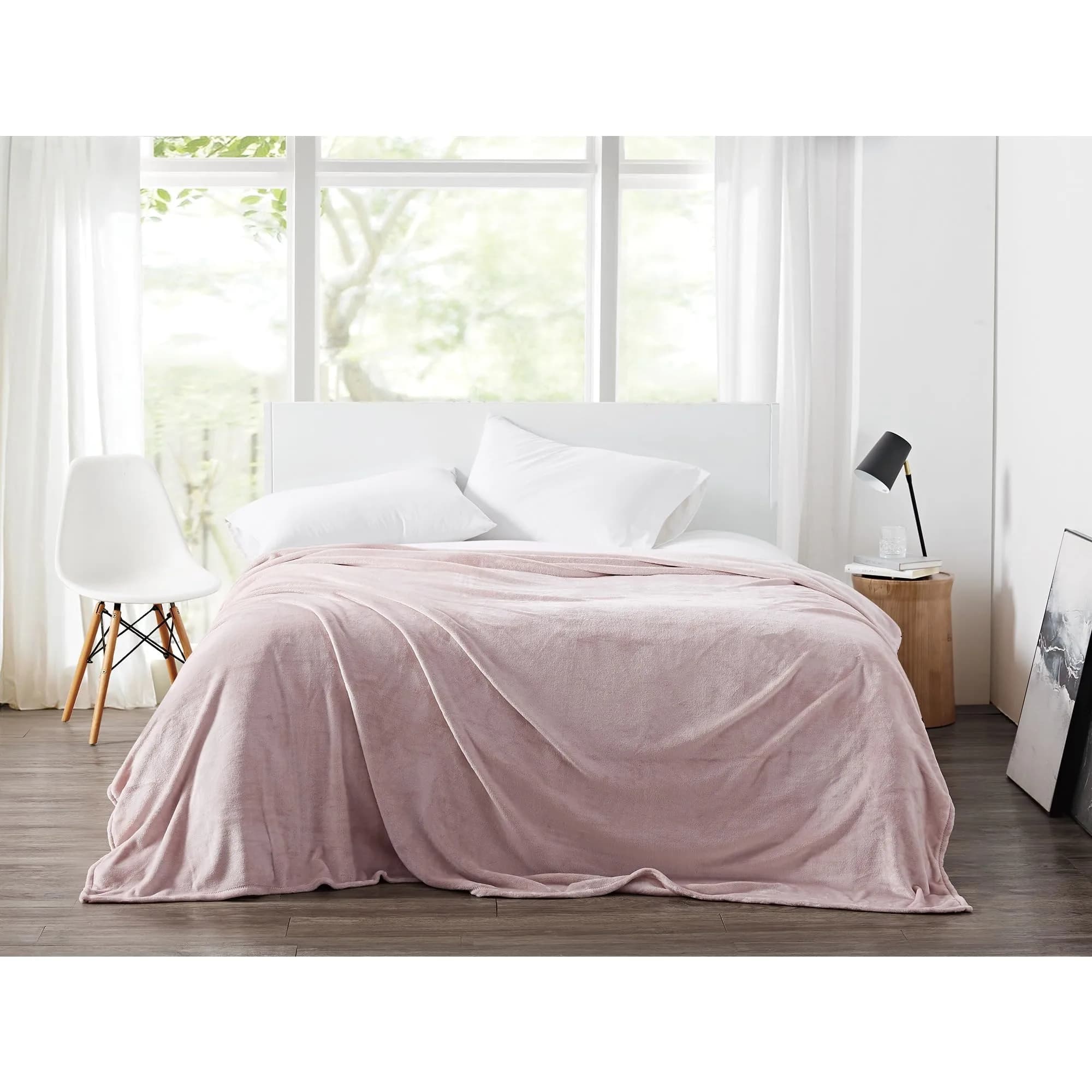 CANNON Solid Plush Blush Polyester Twin XL Blanket | 100% Polyester, Oeko-TEX Certified (70-120 chars) - main product image