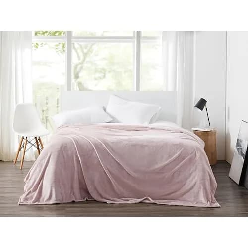 CANNON Solid Plush Blush Polyester Twin XL Blanket | 100% Polyester, Oeko-TEX Certified (70-120 chars) thumbnail 1