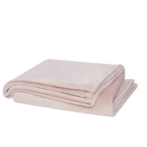CANNON Solid Plush Blush Polyester Twin XL Blanket | 100% Polyester, Oeko-TEX Certified (70-120 chars) thumbnail 2