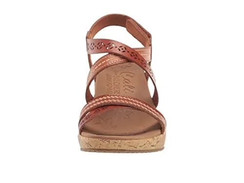 Skechers Women's Cali BEVERLEE - DELICATE GLOW, Luggage, 5.5 M | Stylish vegan wedge sandals with 2.25-inch heel thumbnail 6