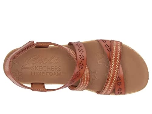 Skechers Women's Cali Beverlee Delicate Glow Wedge Sandals - Luggage, 2.25-inch Heel, 11 M (US) thumbnail 2