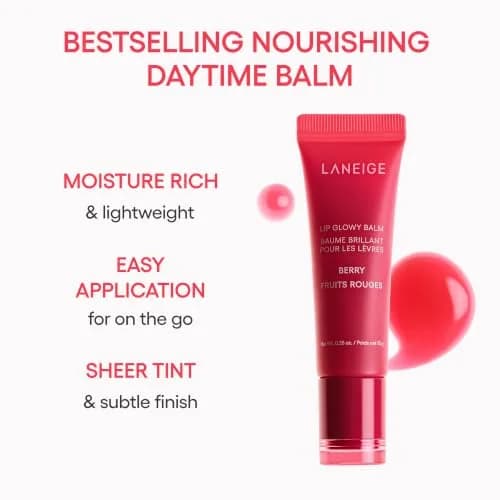 LANEIGE Lip Glowy Balm Berry Gummy Bear 10ml (0.35 Fl Oz) | Hydrating Tinted Lip Treatment thumbnail 3