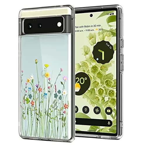 Unov Clear Flower Bouquet Case for Google Pixel 6 5G 6.4 inch | Slim Fit with Camera Protection thumbnail 1