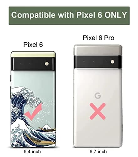 Unov Clear Pixel 6 Case with Great Wave Design | Slim TPU Protective Back Cover for Google Pixel 6 5G 6.4 inch thumbnail 9