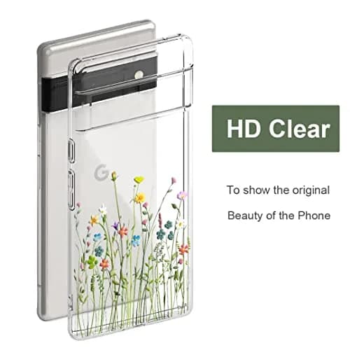 Unov Pixel 6 Pro Case Clear with Embossed Flower Bouquet Pattern | Slim Fit, Shockproof & Wireless Charging Compatible thumbnail 6