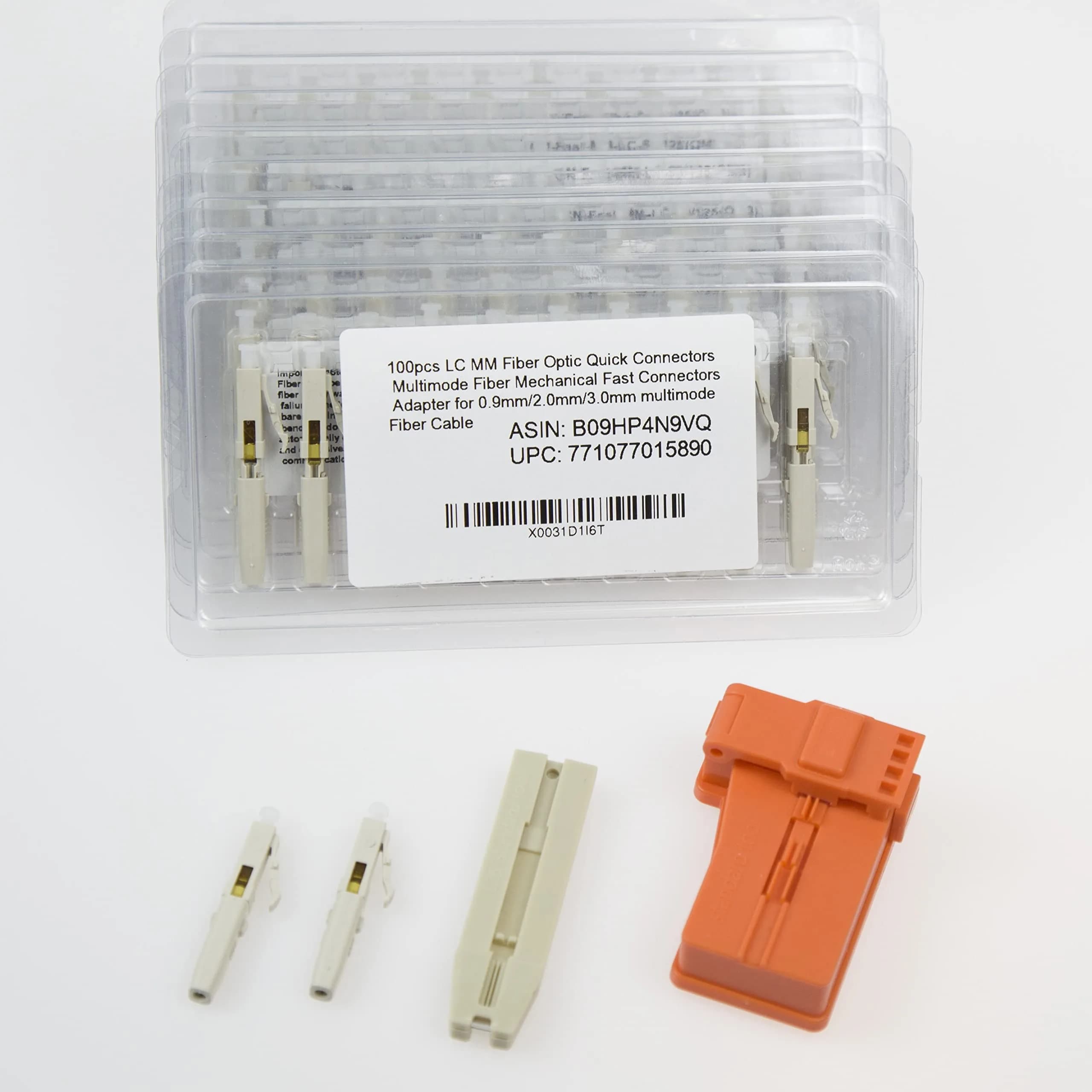 Leite SC APC Fiber Optic Quick Connector 10-Pack | Reusable Mechanical Fast Connectors for FTTH CATV Network — LC 0.9 MM 100pcs