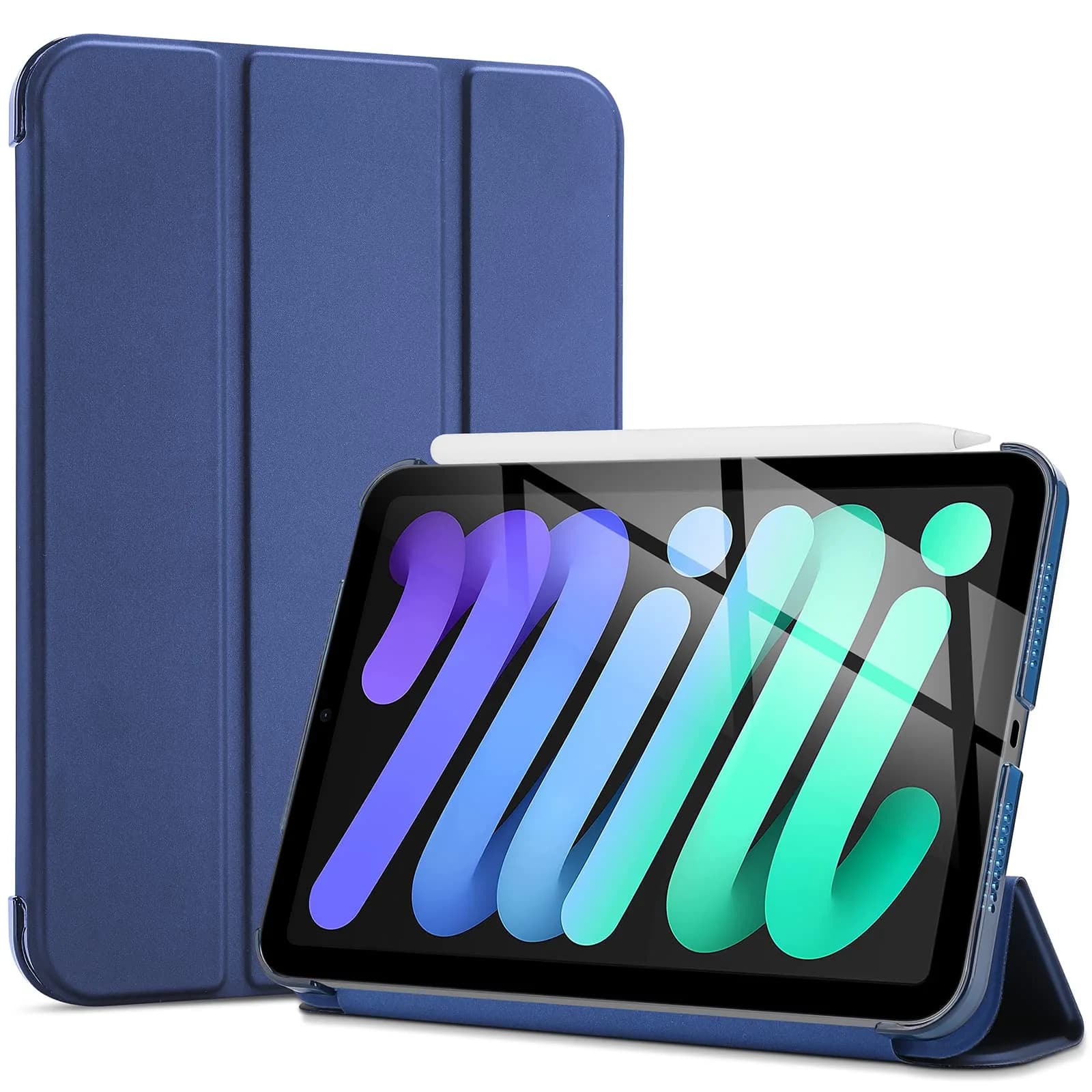 ProCase Smart Case for iPad mini 7 A17 Pro 2024/Mini 6 2021 8.3" - Navy | Slim, Protective & Supports Apple Pencil
