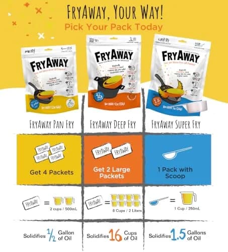 FryAway Super Fry Cooking Oil Solidifier | Plant-Based Oil Hardener for Kitchen Grease Disposal thumbnail 7