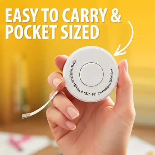 Perfect Measuring Tape - Premium Retractable Tailor’s Tape & Crafters Tape – 80" / 2m - Pocket Sized Fractional Inch & Metric Tape Measure for Fabric, Body, and Sewing Measurements thumbnail 5