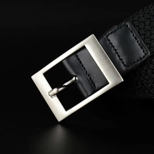 Drizzte Men's Black 43'' Braided Elastic Stretch Belt for Waist 35-38 thumbnail 4