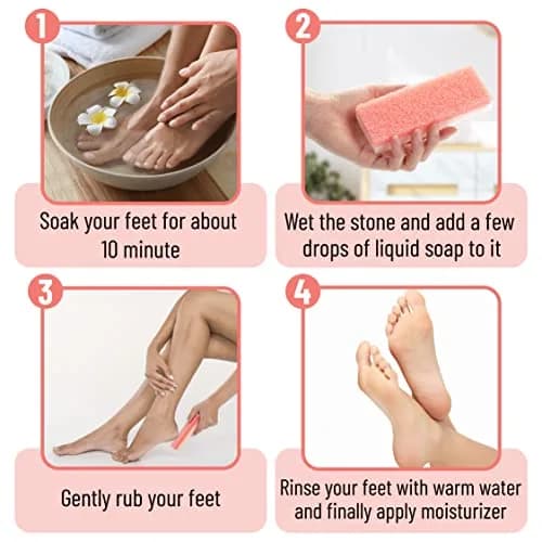 Slick Solutions Natural Pumice Stone Foot Callus Remover, 4 Count | Exfoliates Rough Skin thumbnail 6