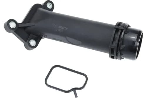 URO Parts 11127810707 Coolant Flange | OE Dimensions, Stainless Steel, Black thumbnail 1