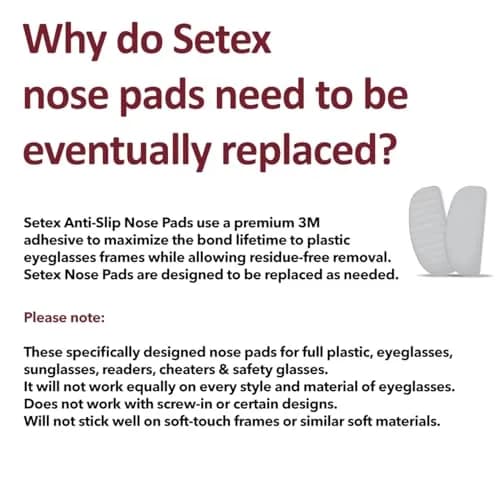 Setex Gecko Grip Thick 1.8mm Anti Slip Nose Pads for Glasses, 5 Pairs (10 Pads), Clear | Gecko-Inspired Microfiber Technology thumbnail 8