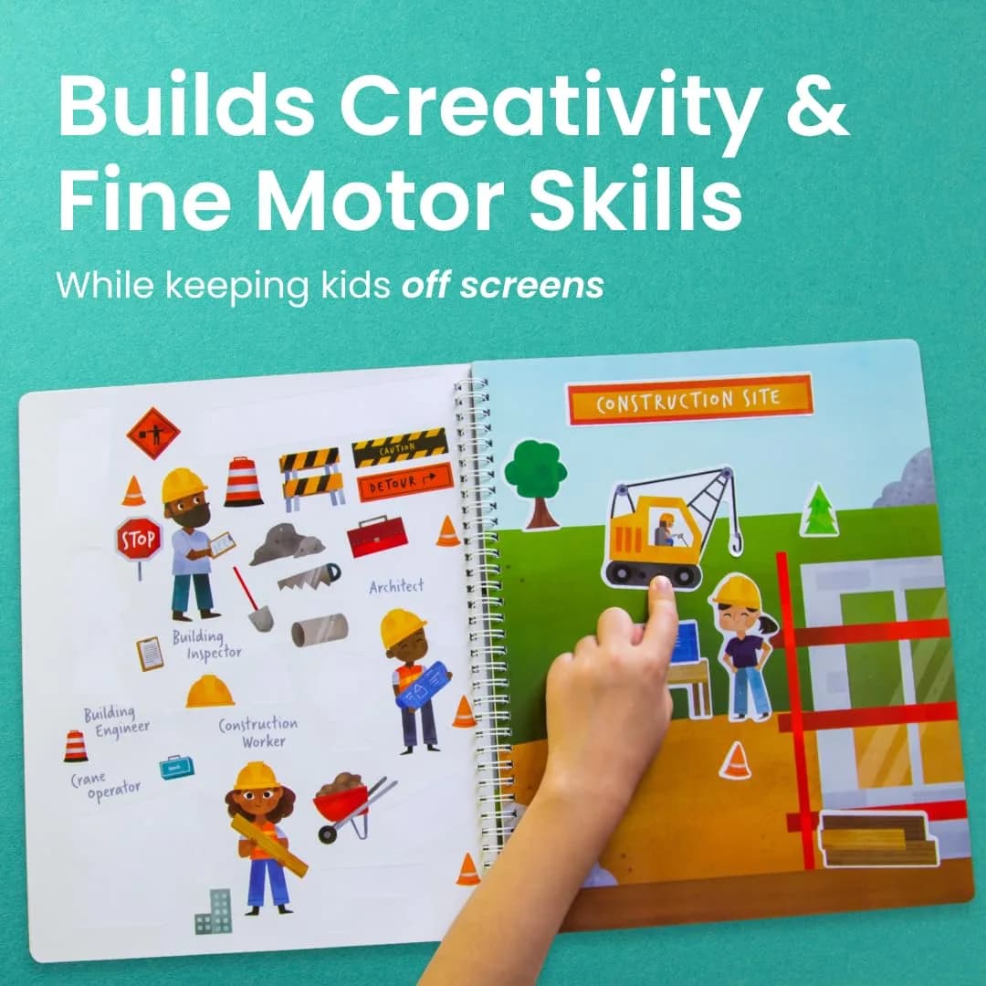 CUPKIN When I Grow Up Sticker Book & Coloring Pages, Occupations & Jobs, 12 Scenes & 12 Coloring Pages | Social Studies Kindergarten Activity Book thumbnail 3