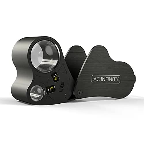 AC Infinity Illuminated Jewelers Loupe, Pocket Magnifying Glass 30x 60x | Dual Lens with LED Light thumbnail 1