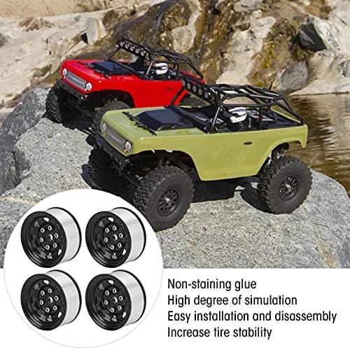 VGEBY Beadlock RC Crawler Rims 1.55 Inch Black | High Performance & Durable thumbnail 2