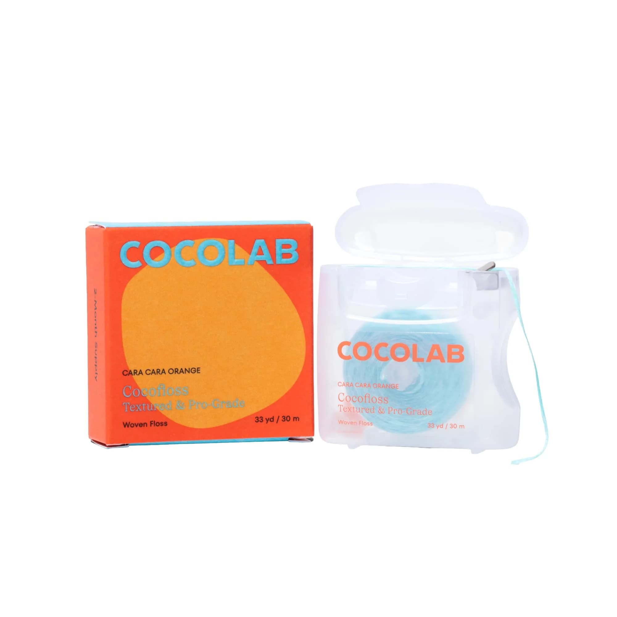 Cocofloss Expanding Woven Dental Floss by Cocolab, Orange Scent, 99 Foot (29.9m) | Dentist-Designed for Superior Plaque Removal