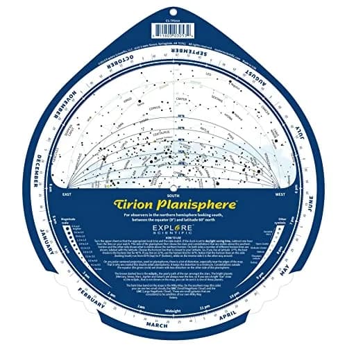 Explore Scientific Double-Sided Multi-Latitude Planisphere Star Map for Astronomy | Northern Hemisphere Sky Guide thumbnail 2