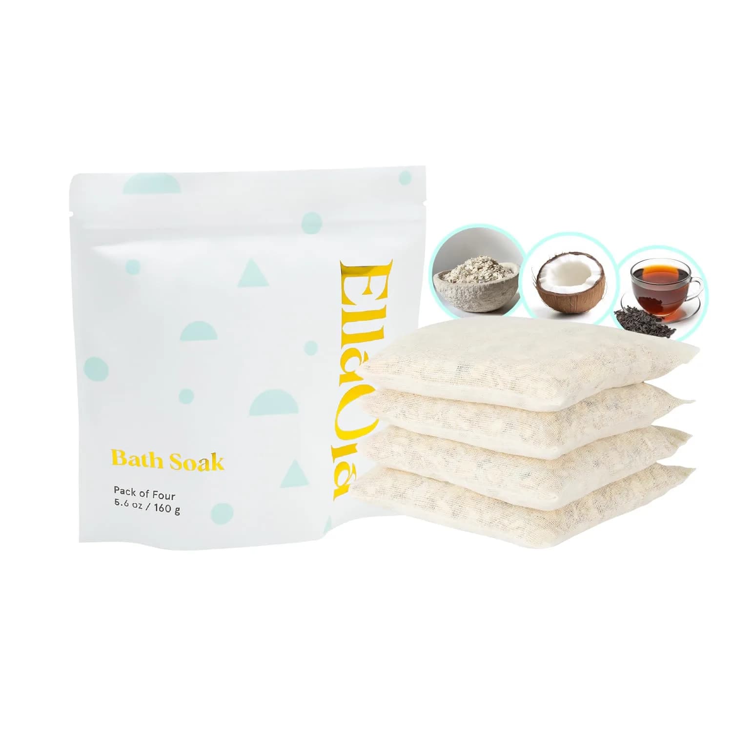 ELLAOLA Oatmeal Bath Soak for Babies & Kids - Fragrance-Free, 4 Bath Tea Soaks | Supports Dry, Itchy Skin - main product image