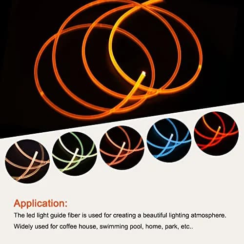 MECCANIXITY PMMA Side Glow Fiber Optic Cable 3mm (0.12 inch) x 3m (9.84 ft) | Ambient Lighting for Home & Hotels thumbnail 5
