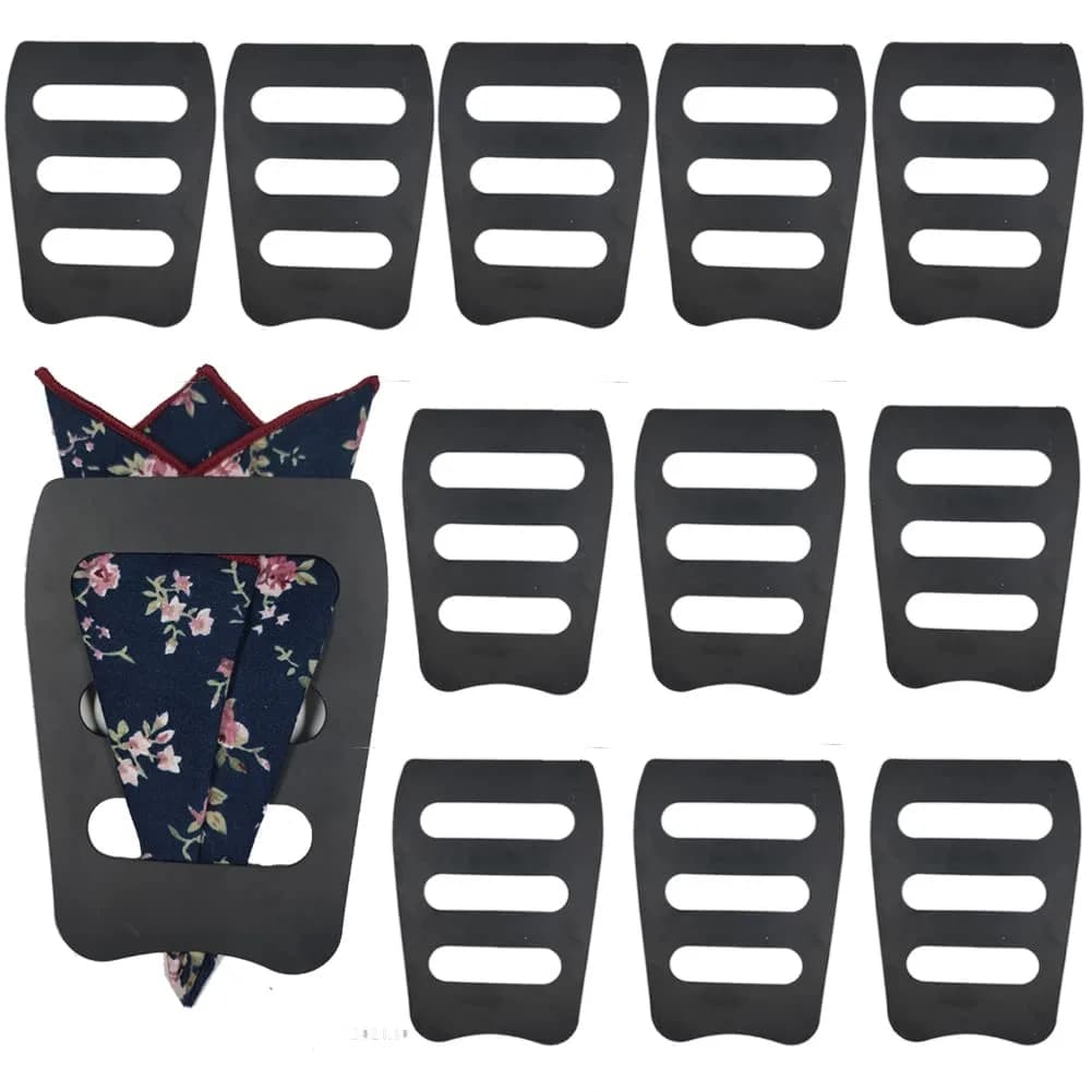 Luckyvestir Pocket Square Holder 12-Pack | Keeps Pocket Squares in Place All Day