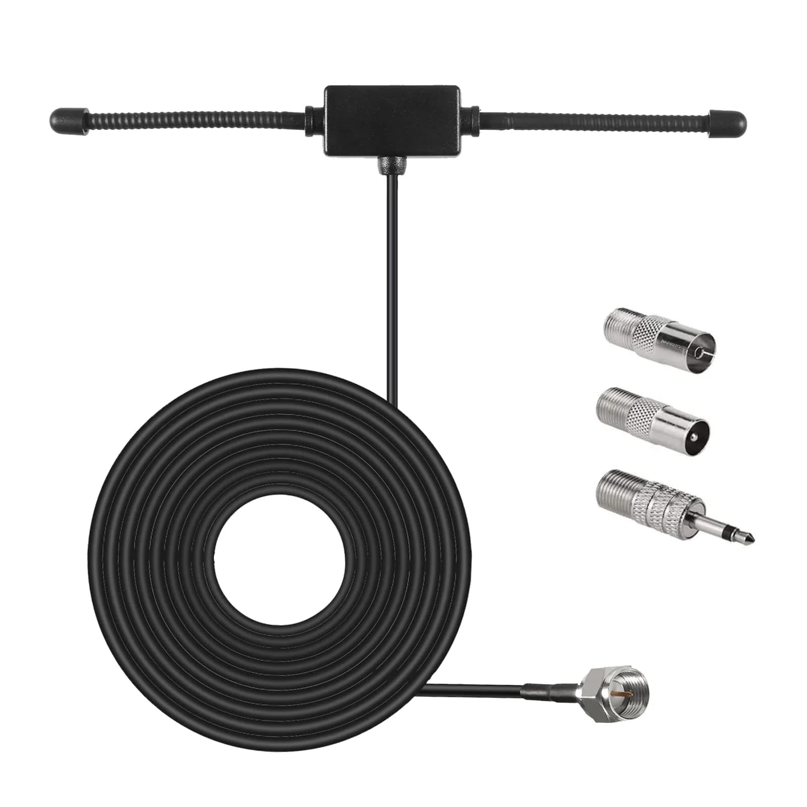 AEDIKO FM Radio Antenna Adhesive Mounting FM Dipole Antenna for Stereo Receiver Indoor Music System FM Radio Home Stereo Receiver AV Audio | 75 Ohm, 3M Cable - main product image