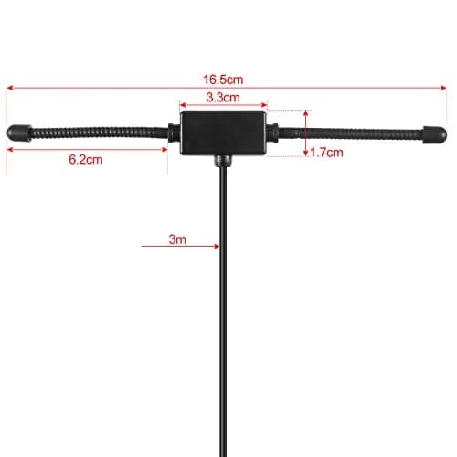 AEDIKO FM Radio Antenna Adhesive Mounting FM Dipole Antenna for Stereo Receiver Indoor Music System FM Radio Home Stereo Receiver AV Audio | 75 Ohm, 3M Cable thumbnail 4