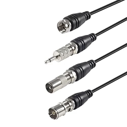 AEDIKO FM Radio Antenna Adhesive Mounting FM Dipole Antenna for Stereo Receiver Indoor Music System FM Radio Home Stereo Receiver AV Audio | 75 Ohm, 3M Cable thumbnail 3