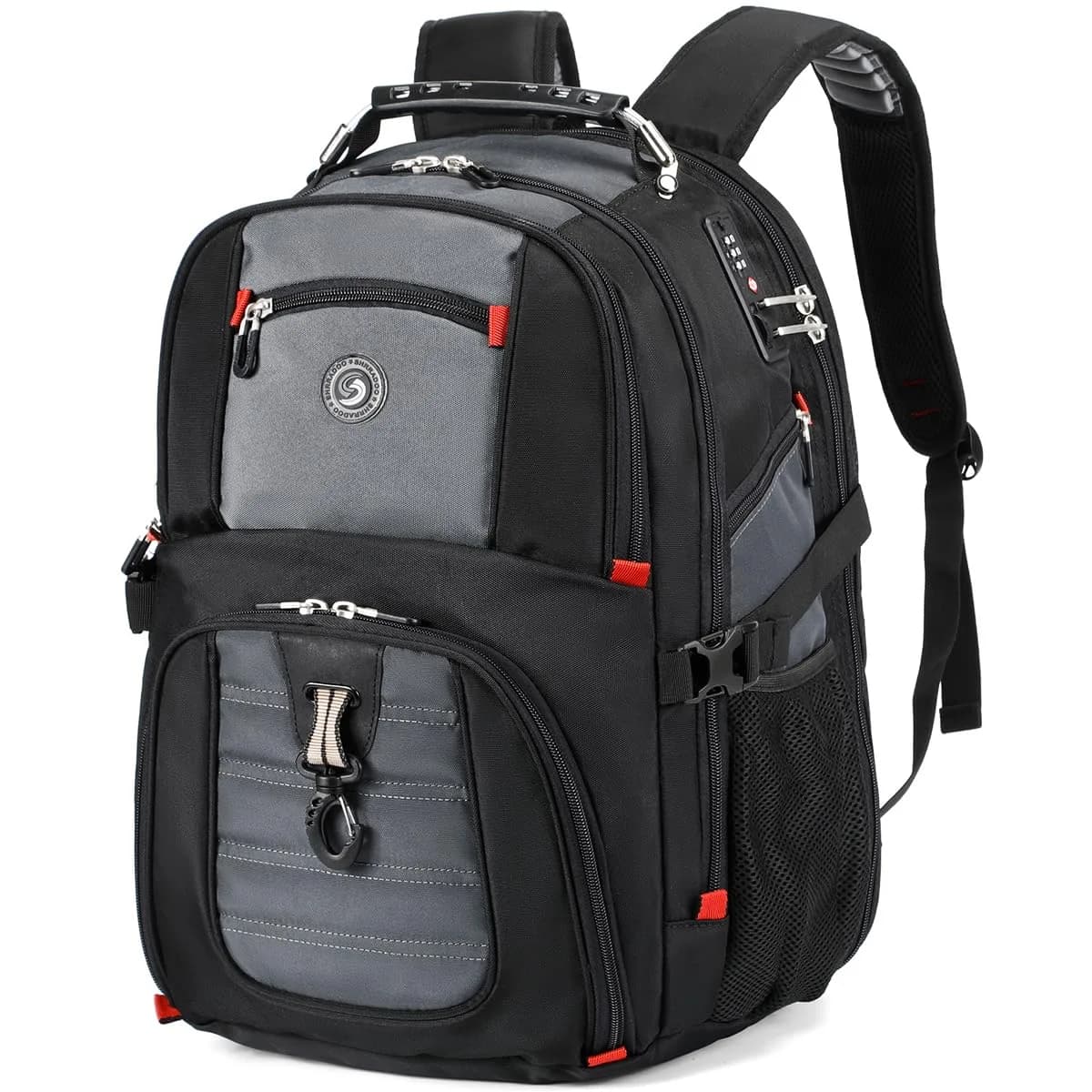 SHRRADOO Extra Large Travel Laptop Backpack for Men, Work College Backpacks | 50L Capacity, Fits 17 Inch Laptops — Grey / 17 Inch / Travel Backpacks