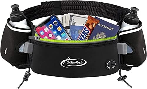 AiRunTech Hydration Running Belt with Bottles 2x10oz | Anti-Slip, Fully Adjustable, Reflective for Most Smartphones thumbnail 1