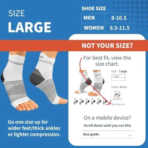 PAPLUS Compression Socks with Arch Support for Plantar Fasciitis, 6 Pairs (Large) thumbnail 3