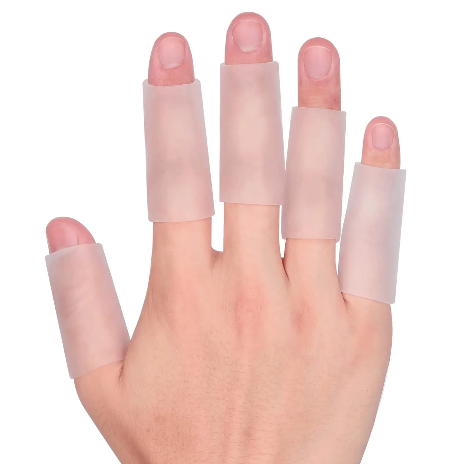 Kimihome Gel Finger Sleeve Protectors | Cushions & Relief for Finger Cracking, Corns, Blisters (Clear, 20 pcs)