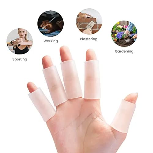Kimihome Gel Finger Sleeve Protectors | Cushions & Relief for Finger Cracking, Corns, Blisters (Clear, 20 pcs) thumbnail 5