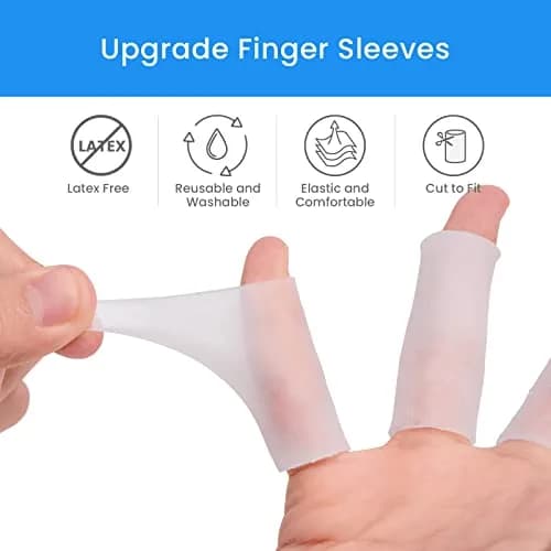 Kimihome Gel Finger Sleeve Protectors | Cushions & Relief for Finger Cracking, Corns, Blisters (Clear, 20 pcs) thumbnail 2