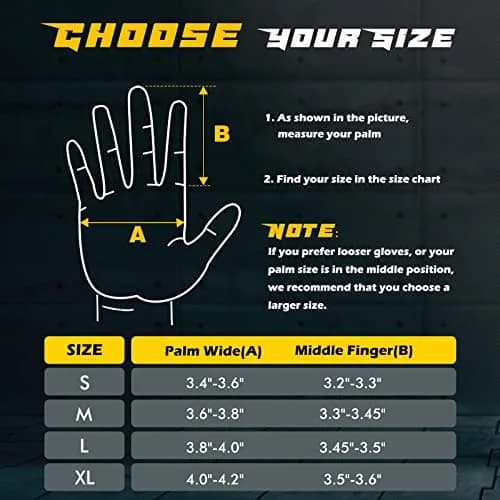 FREETOO Full-Finger Workout Gloves for Men, Padded Gym Gloves with Grip, Black, Medium | Breathable & Stretchable thumbnail 6