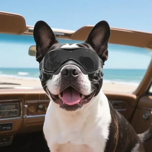 Enjoying Black Pet Apparel Dog Goggles UV Protection for Medium Breeds | Windproof & Adjustable thumbnail 7
