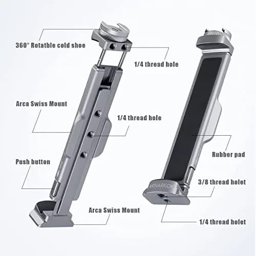 ARNARKOK Full Metal Tablet Tripod Mount 7.9-12.9 Inch | Slim Aluminum Design for Steady Filming thumbnail 4