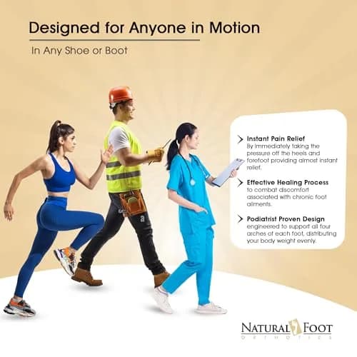 NATURAL FOOT ORTHOTICS Original Insoles High Arch Support | Podiatrist-Designed for Foot & Body Relief thumbnail 7