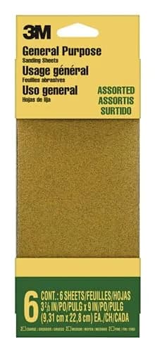 3M Assorted Grit Sandpaper Sheets 17.1 cm x 22.9 cm (3-2/3 in x 9 in) | For Paint, Wood & Metal thumbnail 1