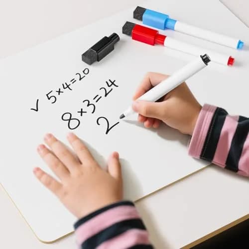 Nicpro 12 x 16 inches Double Sided Dry Erase Lap Board with 3 Pens | Portable Learning Whiteboard for Students thumbnail 4