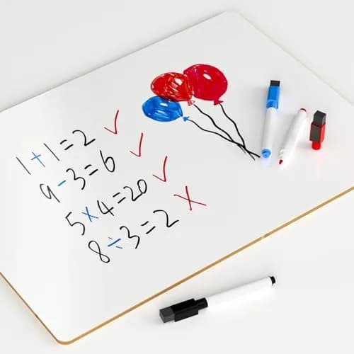 Nicpro 12 x 16 inches Double Sided Dry Erase Lap Board with 3 Pens | Portable Learning Whiteboard for Students thumbnail 5