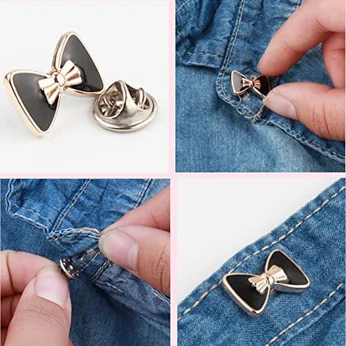 LWQYHTT Women Shirt Brooch Pins 10-13mm | No Sew Enamel Black & White, Reusable, 20 Set thumbnail 2
