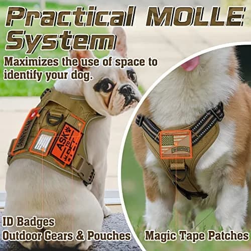 rabbitgoo Tactical Dog Harness for X-Large | No Pull Military Service Vest with MOLLE System thumbnail 4
