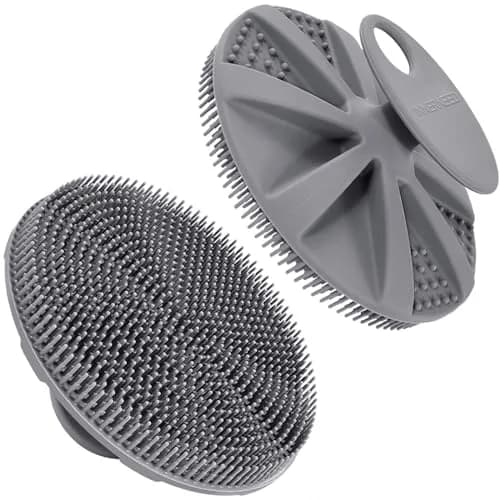 INNERNEED Food-Grade Silicone Body Scrubber Shower Brush Gray | Gentle Exfoliation for All Skin Types thumbnail 1