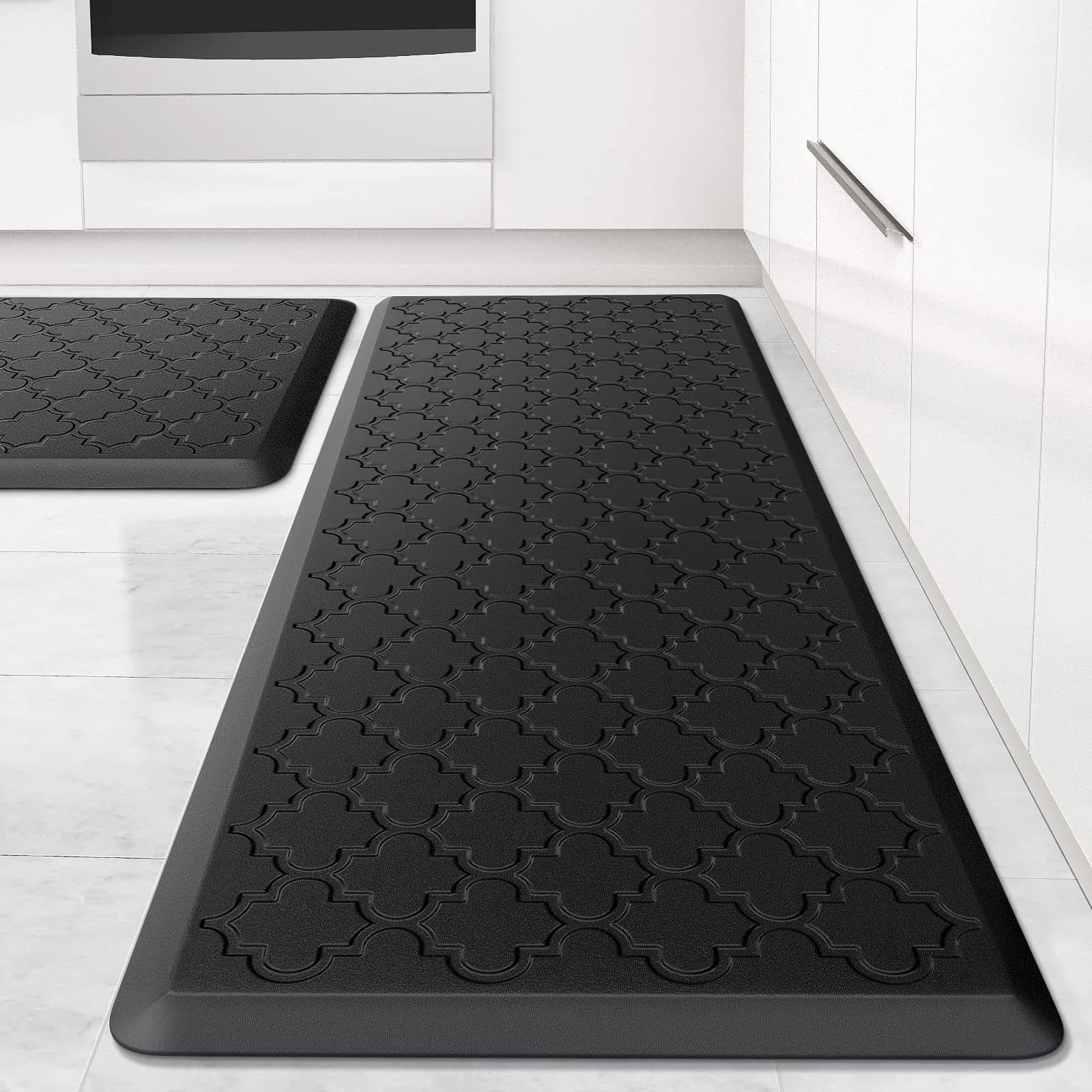 SoftDuo Anti-Fatigue Kitchen Mat Set 44"x17.3" (112cm x 44cm) | 2 PCS Cushioned Comfort for Standing