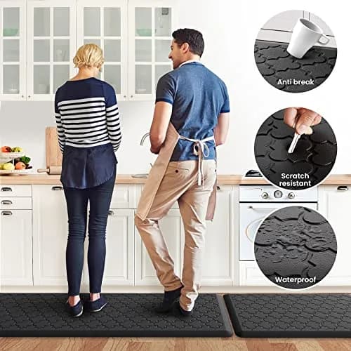 SoftDuo Anti-Fatigue Kitchen Mat Set 44"x17.3" (112cm x 44cm) | 2 PCS Cushioned Comfort for Standing thumbnail 6