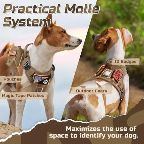 rabbitgoo Tactical Dog Harness for Medium | No Pull Military Service Vest with Reflective Strips thumbnail 4